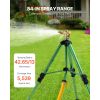 Impact Sprinkler on Tripod Base, Heavy Duty Tripod Sprinklers with Brass Head & 3/4" Connector, 360 Degree Large Area Coverage Irrigation Sprinkler