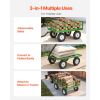 Steel Garden Cart, 1200 lbs Heavy Duty Pullable Garden Wagon Yard Cart, 2 in 1 Outdoor Metal Utility Wagon Yard Trailer with 13" All Terrain Tires