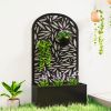 Metal Garden Bed with Trellis for Climbing Plants, Freestanding or Wall Mounted Flower Bed for Garden, Patio, Balcony