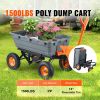 Garden Cart, Durable Poly Dump Cart with Simple Assembly Steel Structure, Versatile Dump Wagon with Dual-Function Handle