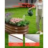 2 Pack Galvanized Raised Garden Beds, 4 x 2 x 1 ft, Oval Metal Planter Boxes Kit Outdoor, Bottomless Elevated Garden Box with Gloves, Alu-Zinc