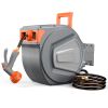 Auto Rewind Retractable Hose Reel, Wall Mounted with 180Â° Swivel, Multi-Function Spray Nozzle for Outdoor Watering