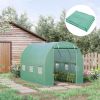 9.8' x 6.6' x 6.6' Plastic Greenhouse Cover Replacement, Heavy Duty Waterproof Tarp for Hoop House, Sheeting with 6 Windows, Door & Reinforcement Grid