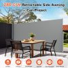 Retractable Side Awning - Folding Patio Privacy Screen | Waterproof & UV-Resistant Outdoor Shade Divider for Patio, Garden, Balcony & Commercial Use