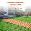 6FT/10FT Roll Out Wooden Garden Pathway, Flexible Wood Walkway with Rustproof Steel Wire and Anti-Slip Surface, Outdoor Path Mat for Garden, Backyard