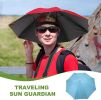 Umbrella Hat, Fishing Hat Hands Free Waterproof Adjustable Sun Rain Cap Hat with Elastic Band Fit for Fishing