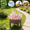 Outdoor Raised Garden Bed with Legs Elevated Planter Box with Self-watering System for Garden Patio Balcony Vegetables Flowers Herbs PP Plastic Box Ea