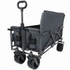 3-in-1 Folding Wagon Cart with Bench Seat, patent protection- Includes 1 ice pack, 500lbs Heavy-Duty Utility Wagon, 180L Capacity All-Terrain Wheels f